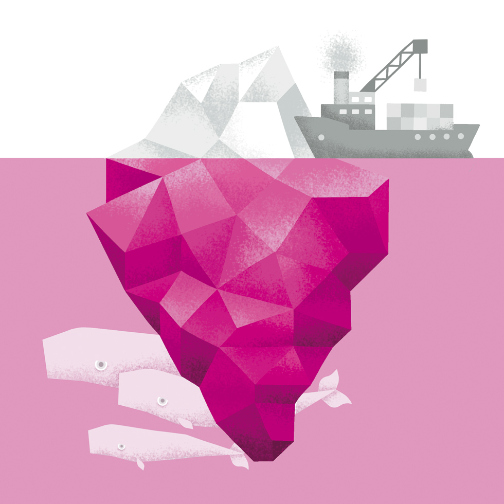 ilustración iceberg deseidades feminismos mies ruralidad